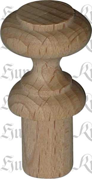 Holzknopf antik aus Buche gedrechselt, Ø 21mm, historisch